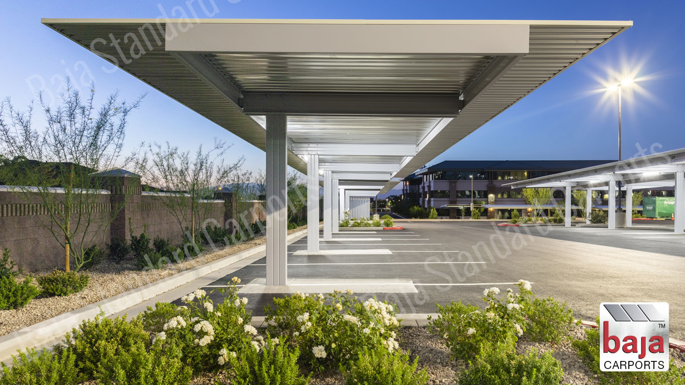 logreen-world-energy-bajacarports-St-Rose-Hospital-Las-Vegas-Nevada-dusk-with-heliogram